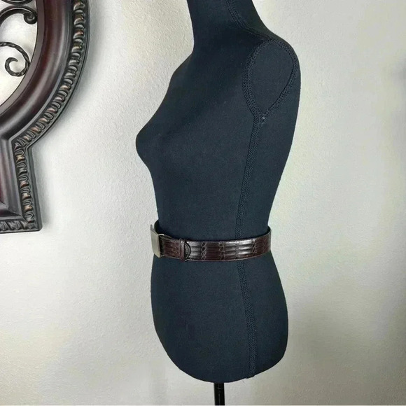 ESCADA Vintage Designer Women’s Brown Leather Brushed Metal Buckle main image 11